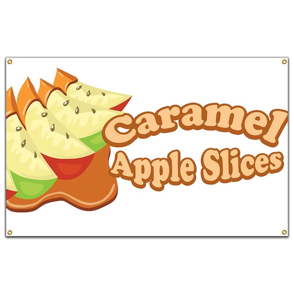 Caramel Apple Slices Banner Concession Stand Food Truck Single Sided
